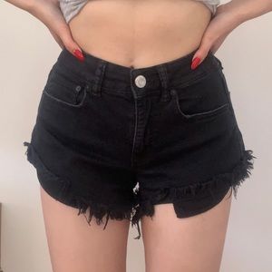 American Eagle Black High Rise Festival Shorts